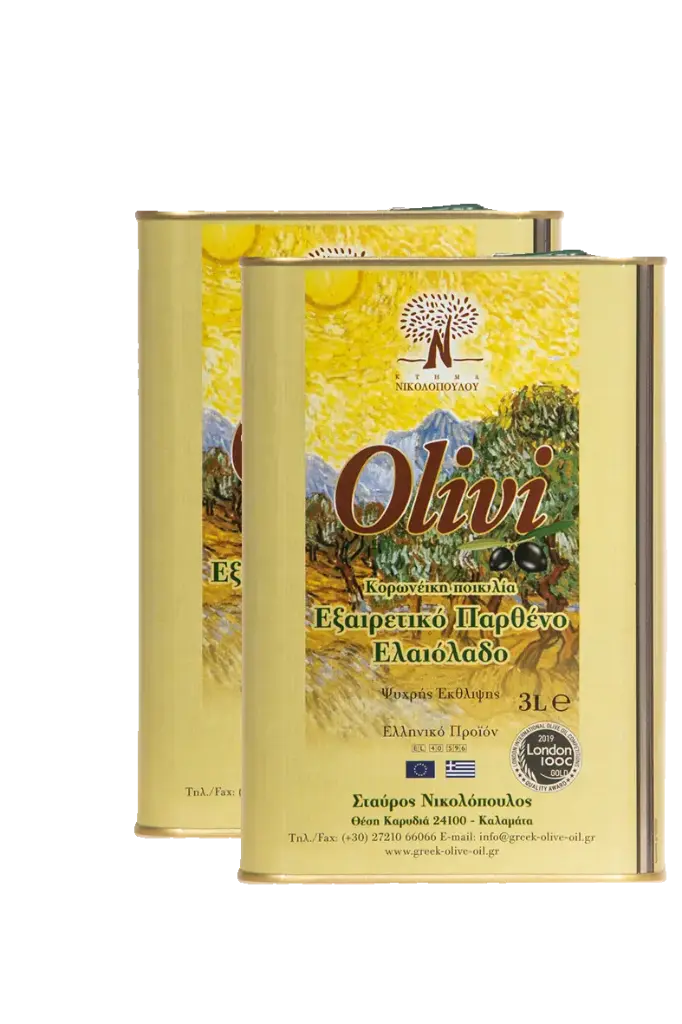 Huile d'Olive Vierge Extra - Bidon Métallique 3L x 2