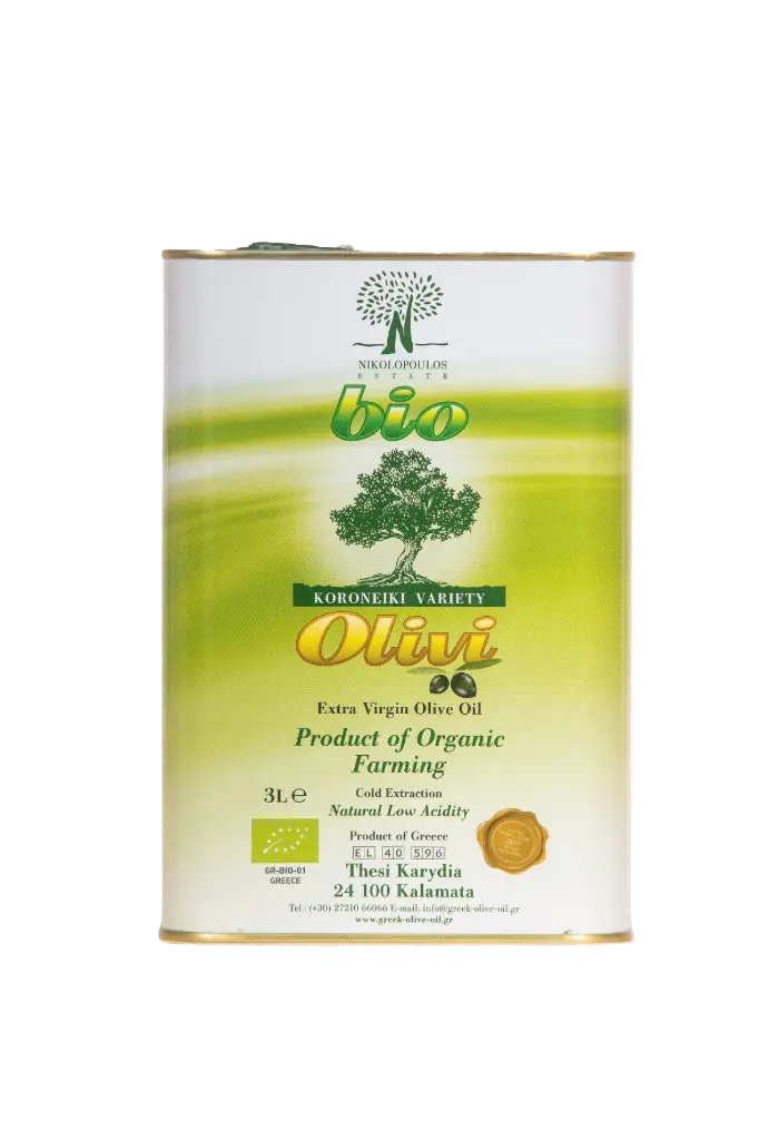 Huile d'Olive Vierge Extra BIO - Bidon Métallique 3L