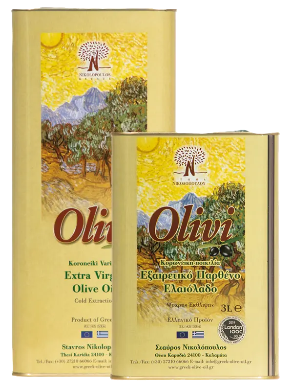 Huile d'Olive Vierge Extra - 2 Bidons Métalliques 5L + 3L 