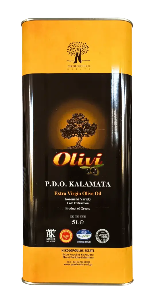 Huile d'Olive Vierge Extra AOP KALAMATA - Bidon Métallique 5L