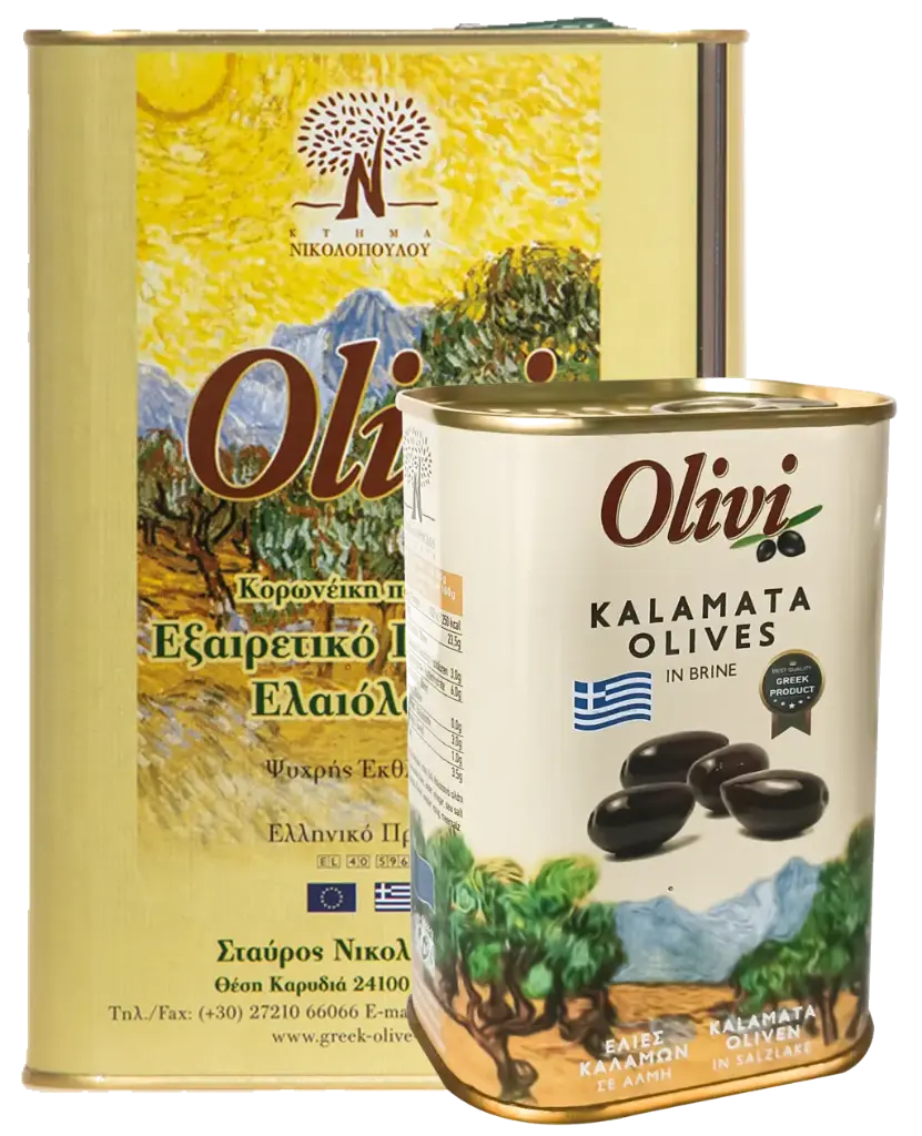 Pack Huile d'olive VE 3L + Olives Kalamon 250gr en saumure x 2