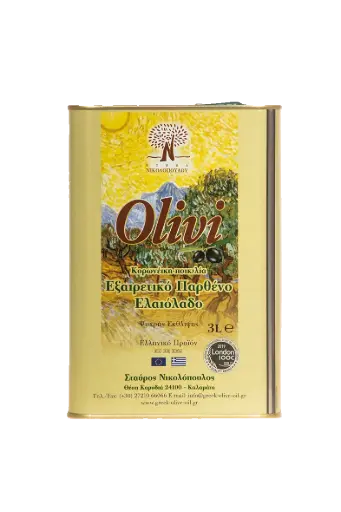 [VE___S_BM_3L___] Huile d'Olive Vierge Extra - Bidon Métallique 3L