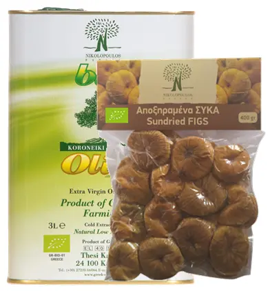 [VEFG_B_BM_3L0.4Kg] Pack Huile d'olive VE BIO 3L + Figues de Kalamata BIO 400 gr